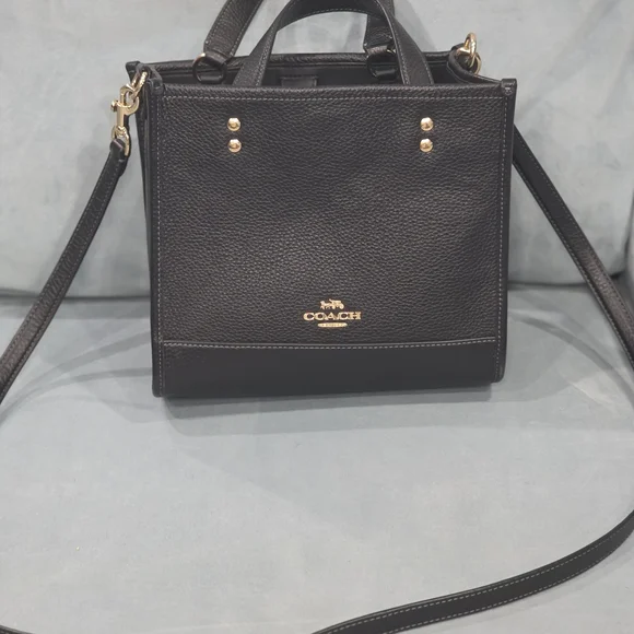 Coach Black Leather Handbag - Picture 1 of 5